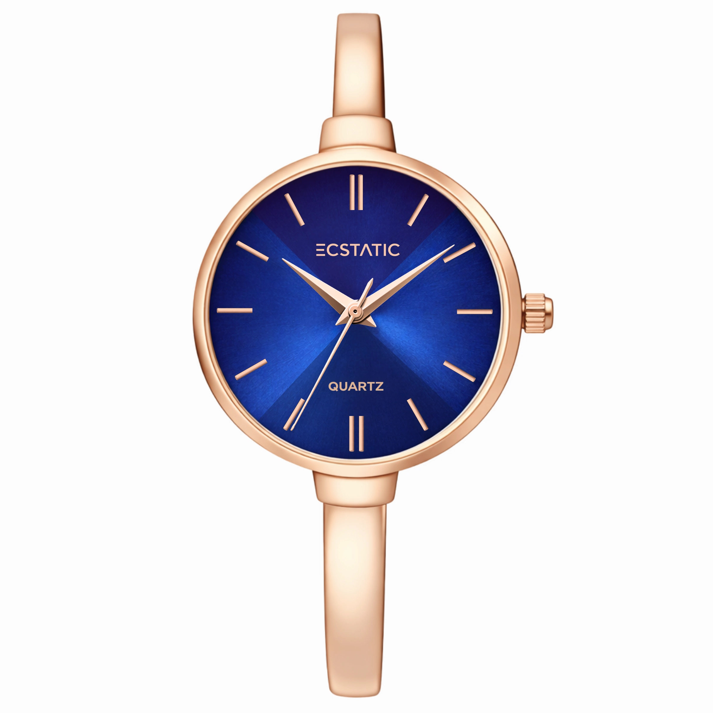 ECSTATIC – Kada Design, Rose Gold Case, Metal Strap, Blue Dial Women’s Watch