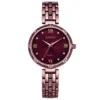 2 ECSTATIC – Round Design, Antique Case, Metal Strap, Maroon Dial Women’s Watch