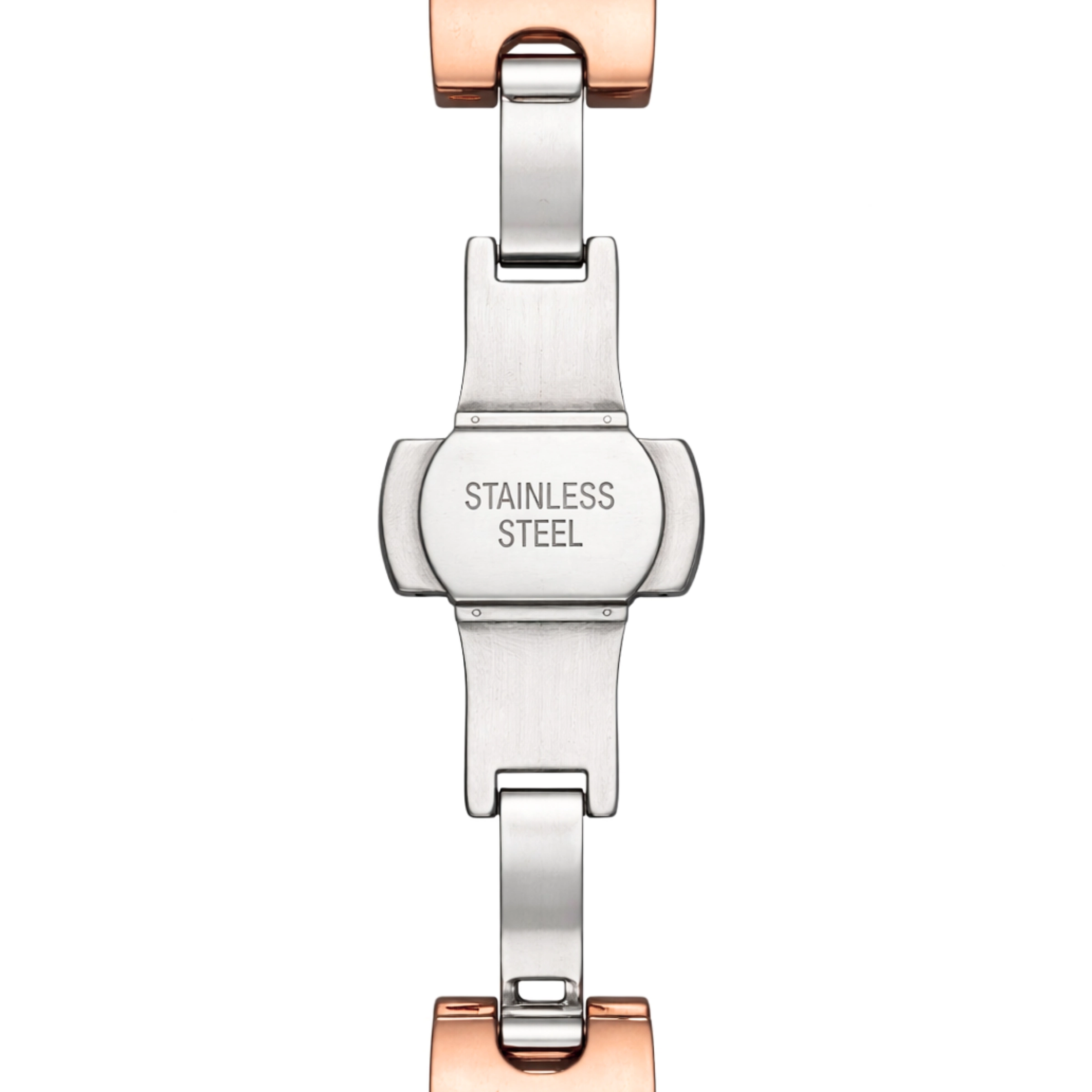 ECSTATIC – Round Design, Brown Case, Metal Strap, White Dial Women’s Watch