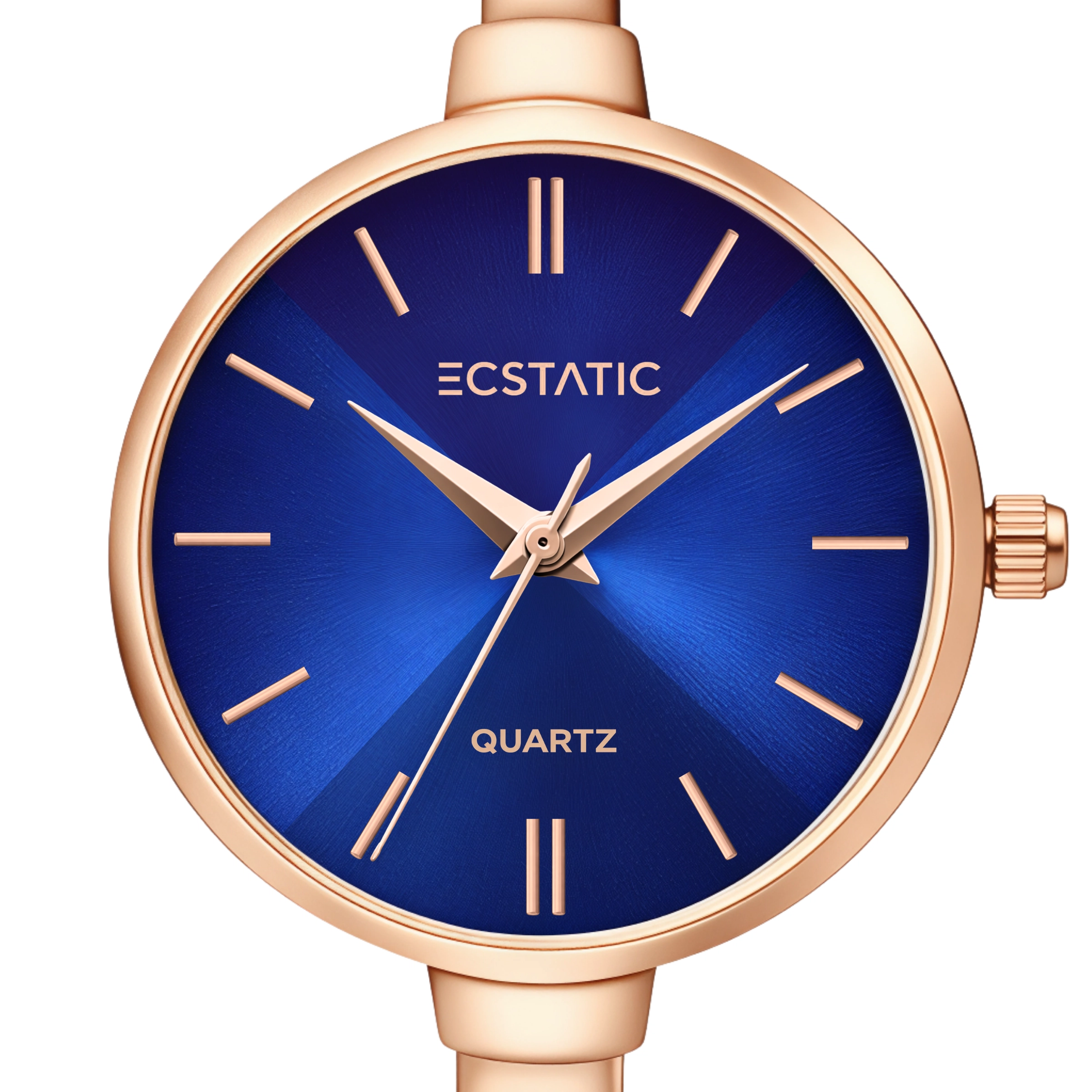 ECSTATIC – Kada Design, Rose Gold Case, Metal Strap, Blue Dial Women’s Watch