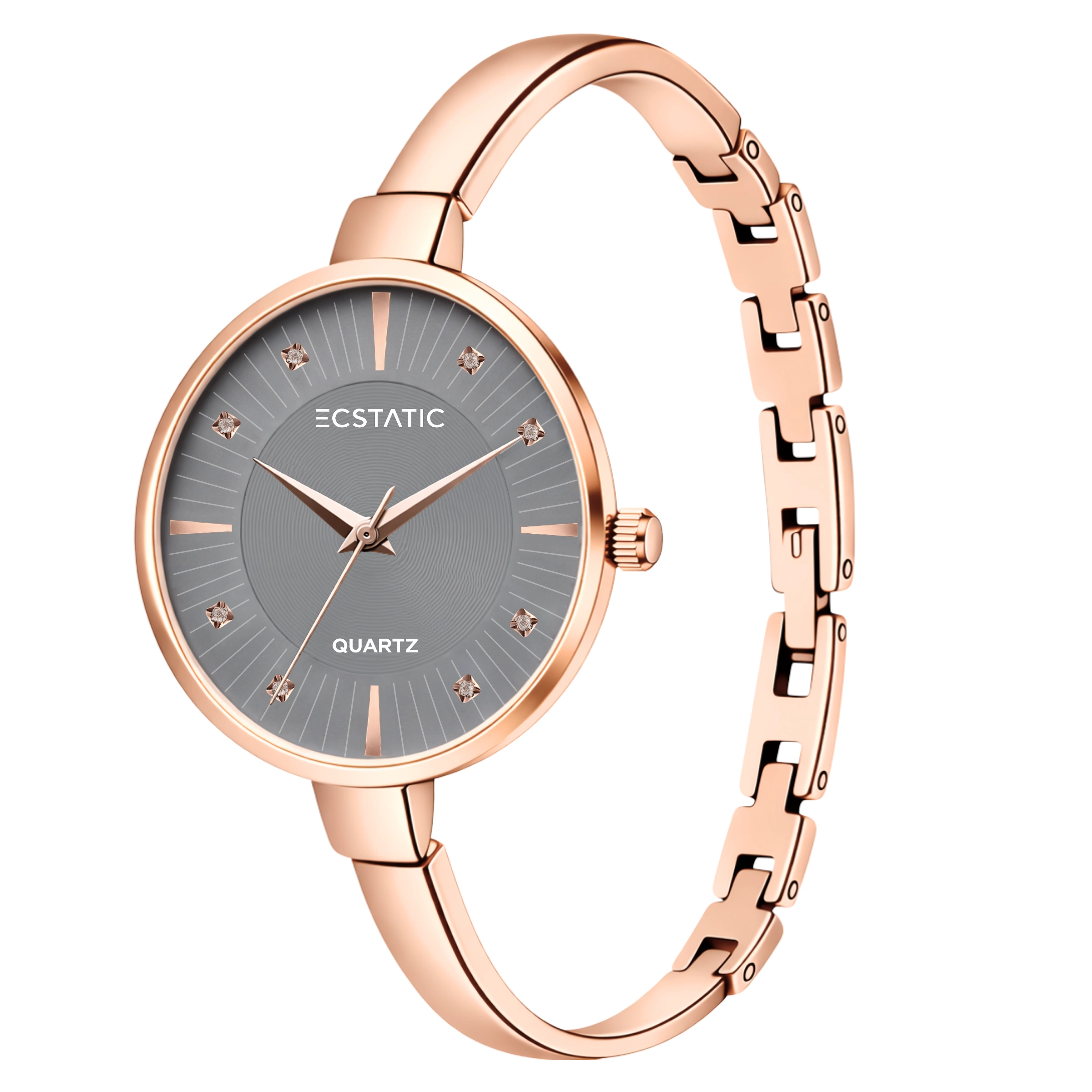 4 ECSTATIC – Kada Design, Gold Case, Metal Strap, Grey Dial Women’s Watch