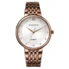 ECSTATIC – Round Design, Brown Case, Metal Strap, White Dial Women’s Watch