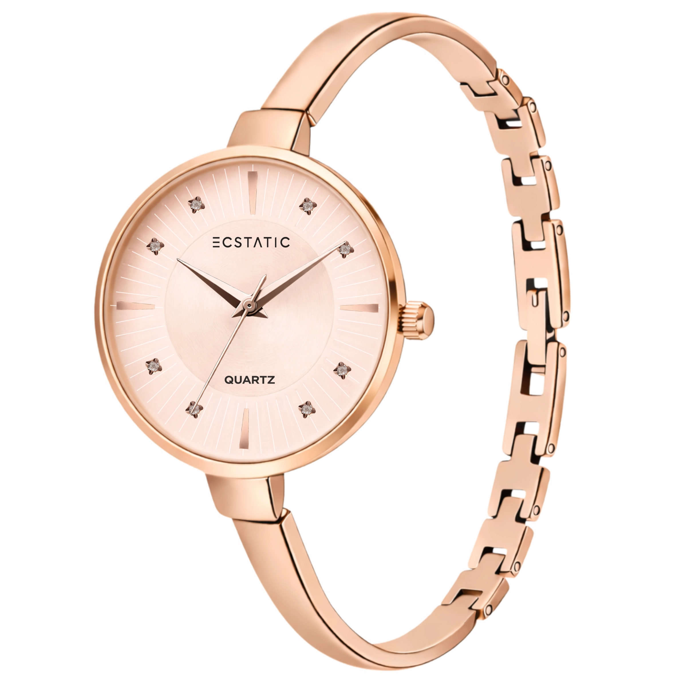 ECSTATIC – Kada Design, Gold Case, Metal Strap, Sandal Dial Women’s Watch