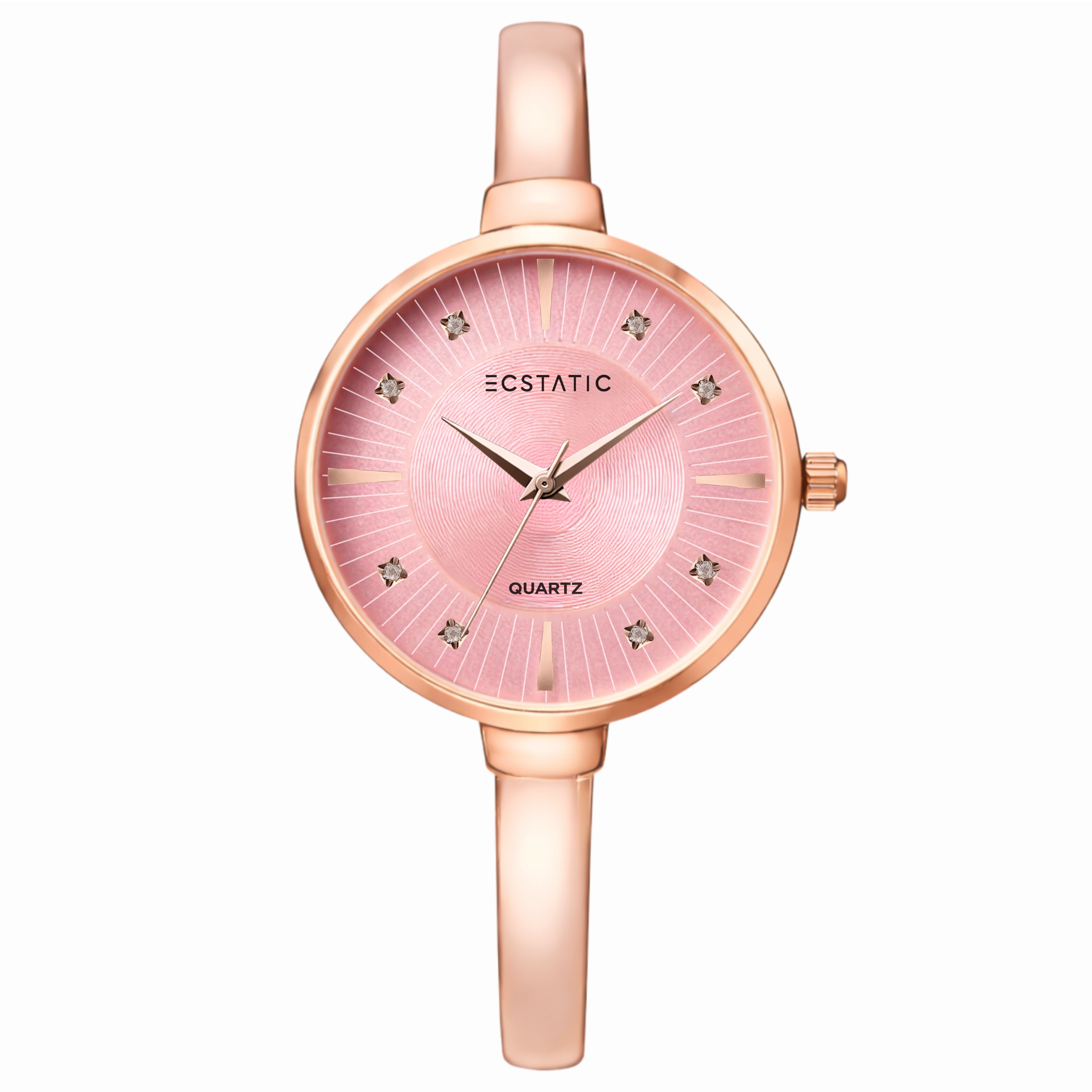 ECSTATIC – Kada Design, Gold Case, Metal Strap, Rose Dial Women’s Watch