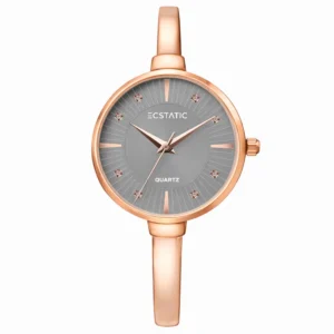 ECSTATIC – Kada Design, Gold Case, Metal Strap, Grey Dial Women’s Watch