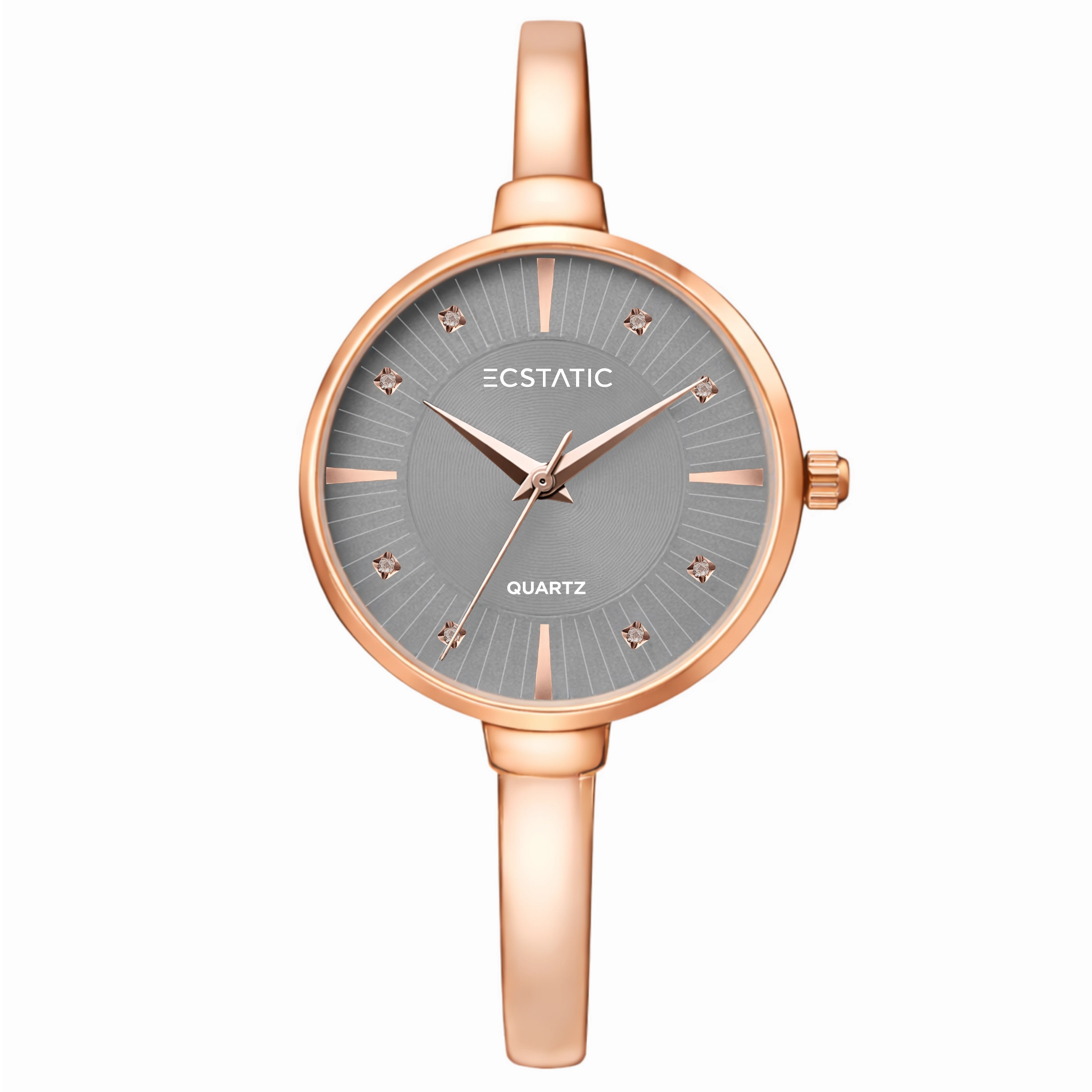 5 ECSTATIC – Kada Design, Gold Case, Metal Strap, Grey Dial Women’s Watch