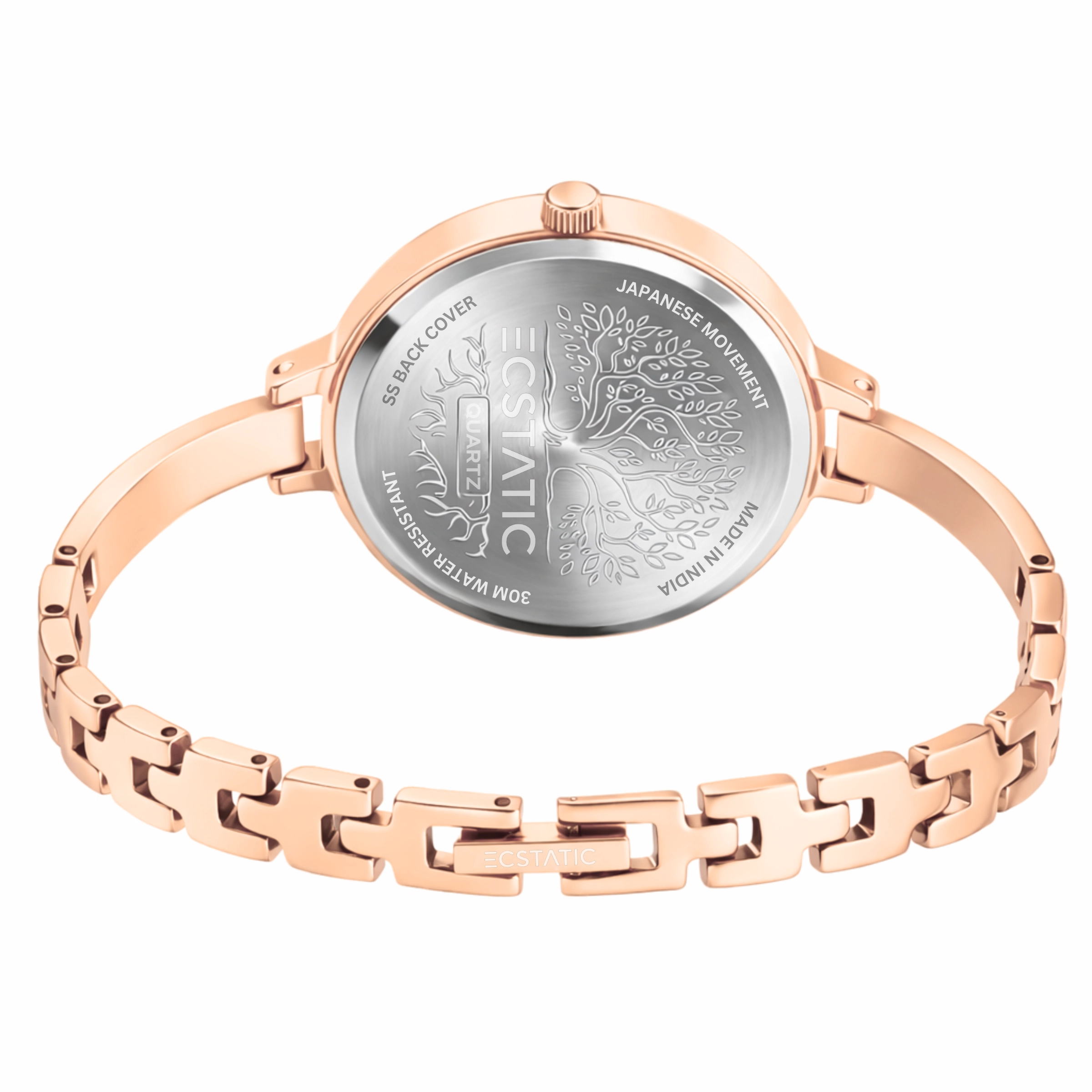 ECSTATIC – Kada Design, Rose Gold Case, Metal Strap, Blue Dial Women’s Watch