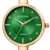 ECSTATIC – Kada Design, Gold Case, Metal Strap, Green Dial Women’s Watch