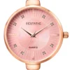 ECSTATIC – Kada Design, Gold Case, Metal Strap, Rose Dial Women’s Watch