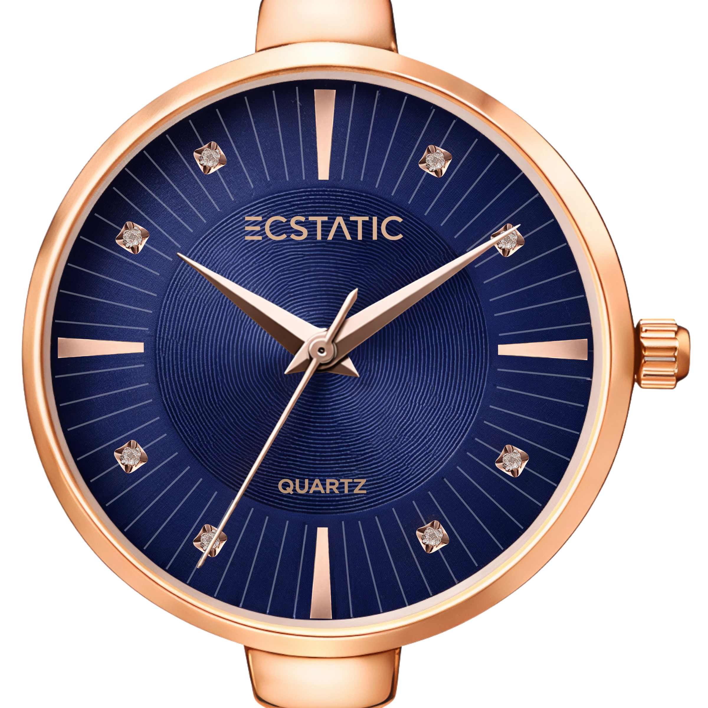 ECSTATIC – Kada Design, Gold Case, Metal Strap, Blue Dial Women’s Watch
