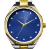 6 ECSTATIC– Round Design, Bicolour Case, Metal Strap, Blue Dial Women’s Watch