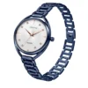 ECSTATIC – Round Design, Blue Case, Metal Strap, White Dial Women’s Watch