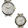 1 ECSTATIC - Bi-colour plated, Metal case, Metal band, Silver white dial, Couple Watch